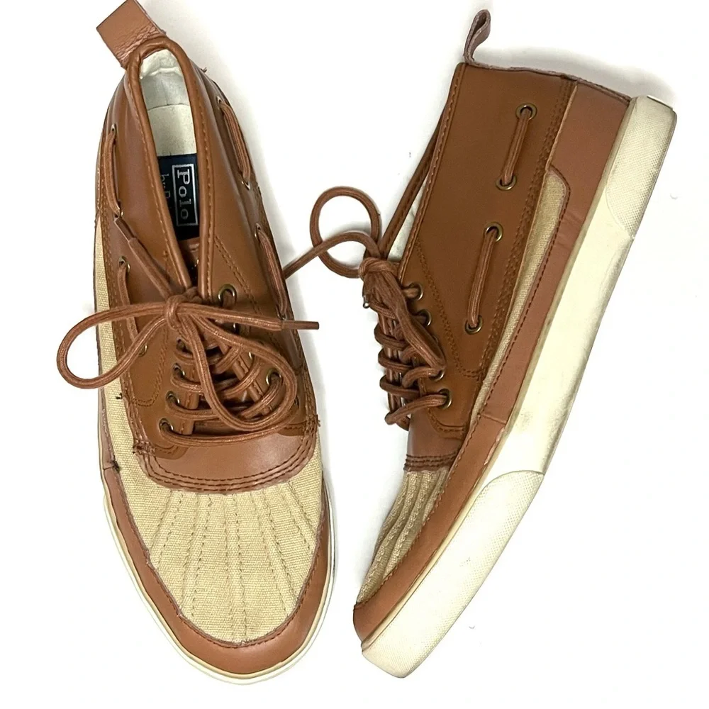 Polo Ralph Lauren Parkstone Lace Up Boat Shoes Sneakers Sz 10